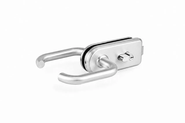 Maneta en forma de U con cerradura integrada para puerta de cristal de mampara de oficina